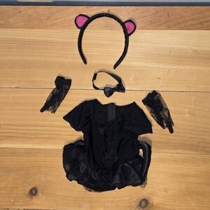 Cat Costume Fits American Girl Dolls:  Headband Necklace Lace Gloves Tutu Dress
